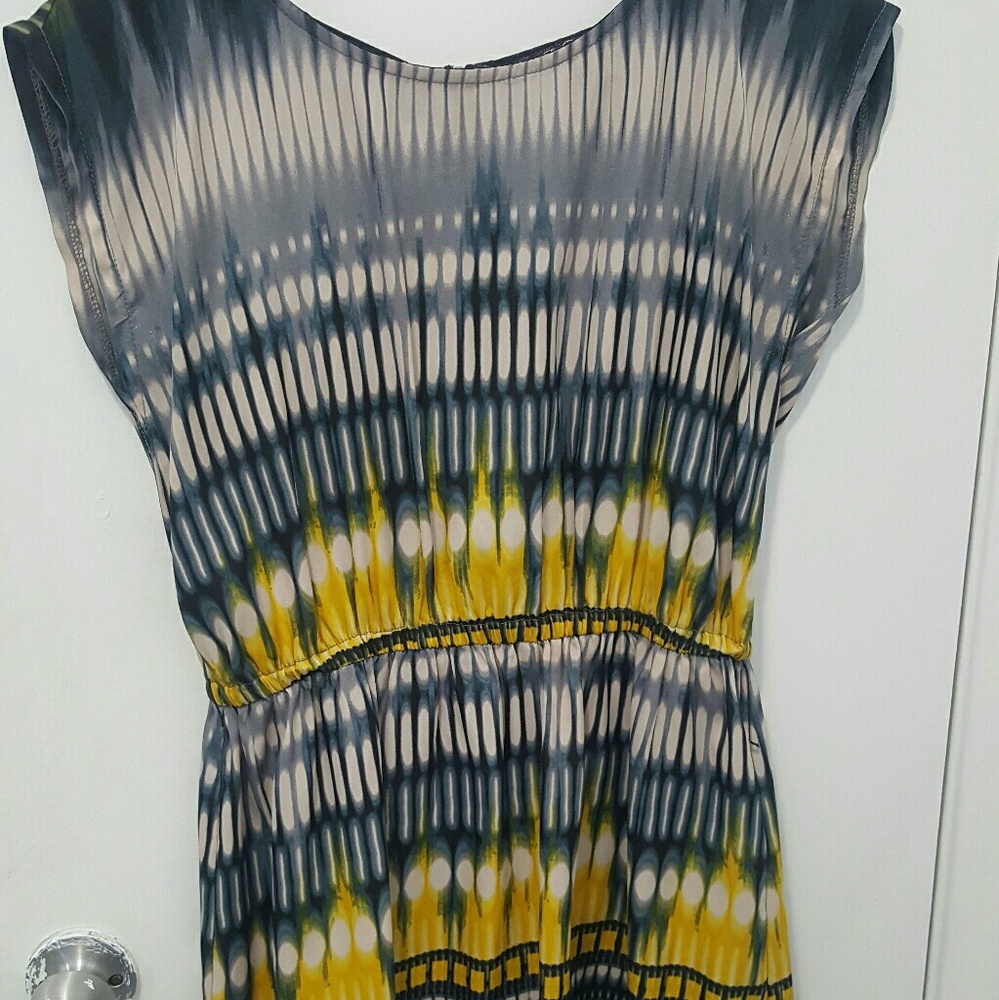 Blue and yellow cute mini dress